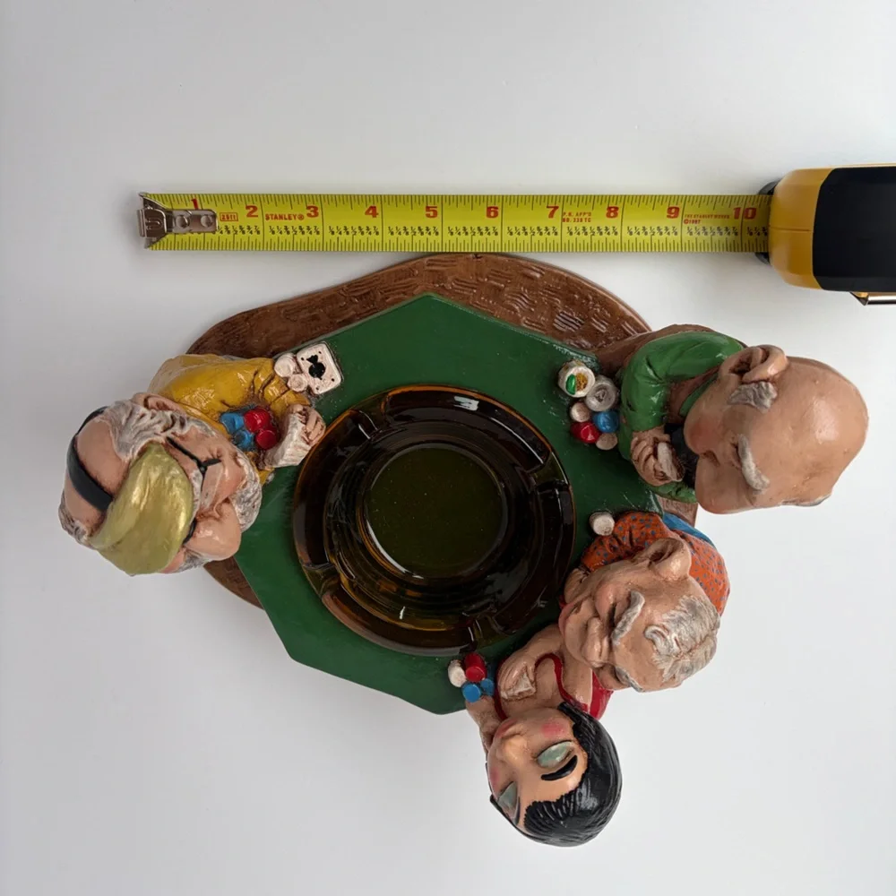VTG‎ 1973 Chalkware by Prelude Creations Ashtray Poker Table Humor Caricature